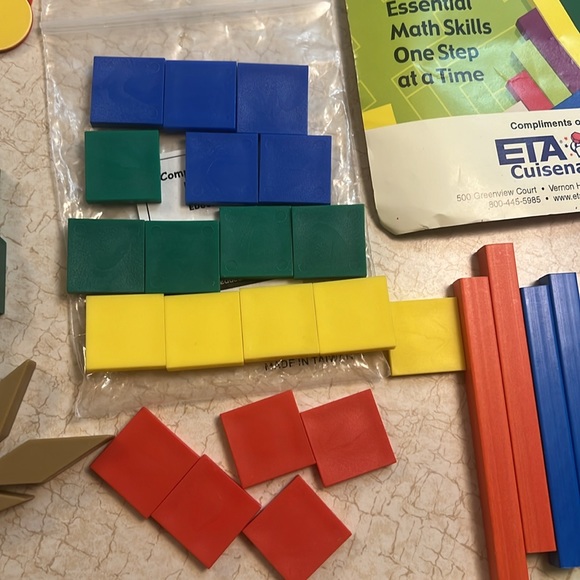 Cuisenaire Rods,TwoColor Counters, Geometric Shapes, Squares, Math Homeschooling - Picture 13 of 13